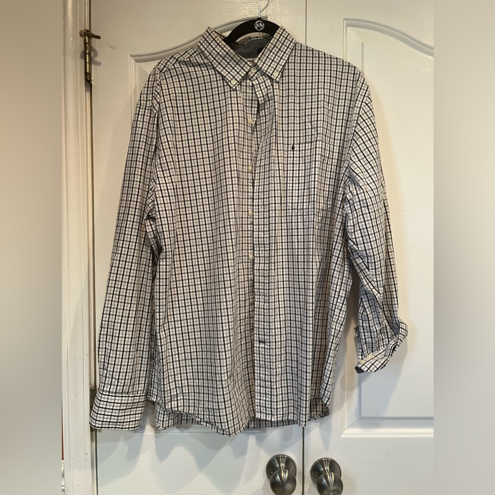 IZod Menās Button-up Long Sleeve Shirt Large - Picture 1 of 4